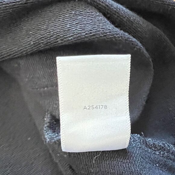 Susan Graver Weekend Dress Size L Black French Terry Short Sleeve Split Neck - Picture 5 of 7